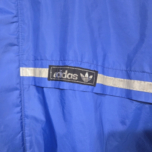 Vtg Adidas USA Made Blue Reflective Nylon Running Jacket Sz M Goretex? Rain - Picture 4 of 9
